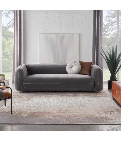 Nourison Elation Area Rug ETN07 Grey Ivory 9' x 12'