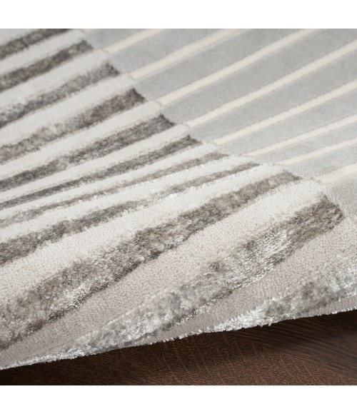 Inspire Me! Home Décor Brushstrokes Area Rug BSK04 Silver Grey