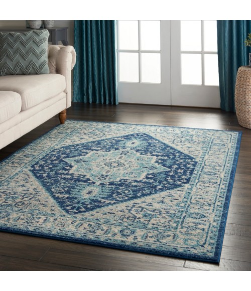 Nourison Tranquil Area Rug TRA06-Ivory/Navy