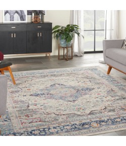 Nourison Vintage Kashan - Vka07 Ivory Blue Area Rug 7 ft. 10 in. X 9 ft. 10 in. Rectangle
