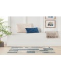Nourison Astra Machine Washable Blue Ivory ASW09 3 ft. 3 in. X 5 ft. Rectangle Rug