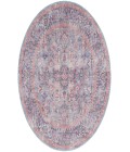 Nicole Curtis Machine Washable Series 1 Blue Multicolor SR104 5 ft. 3 in. Round Rug
