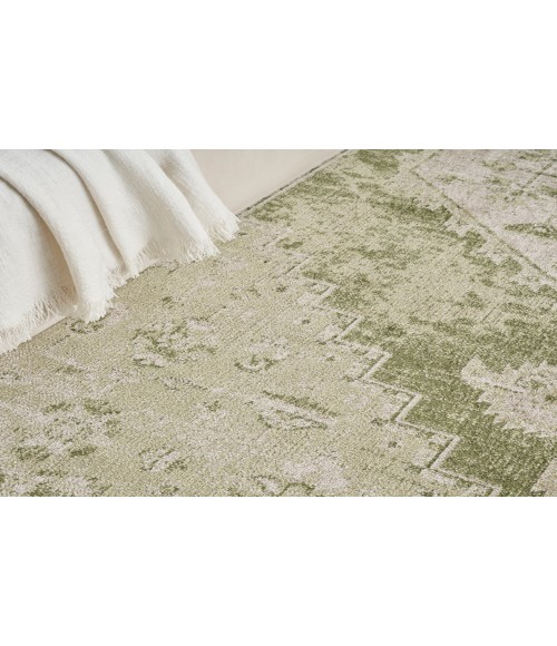Nourison Astra Machine Washable Ivory Green ASW11 6 ft. 7 in. X 9 ft. Rectangle Rug