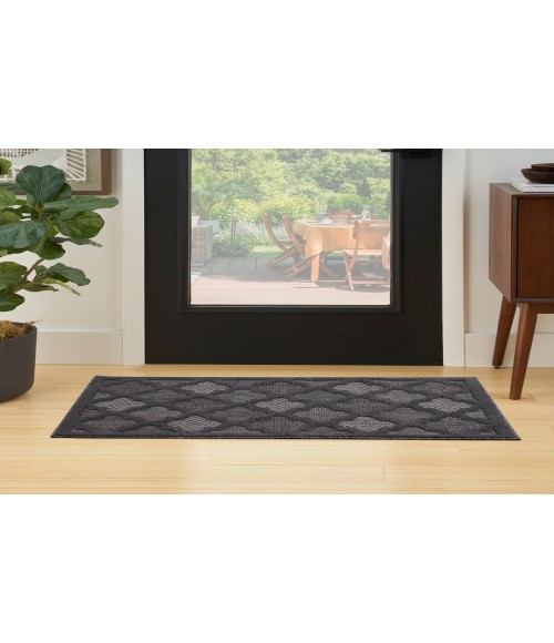 Nourison Easy Care Charcoal Black NES01 3 ft. X 5 ft. Rectangle Rug