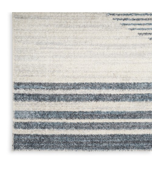 Nourison Astra Machine Washable Area Rug ASW05 Ivory Blue