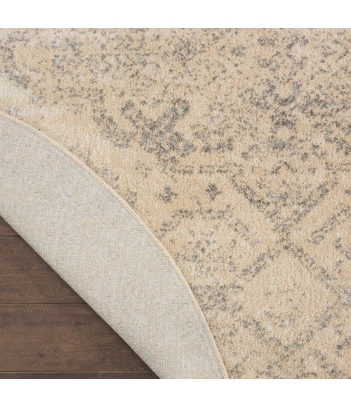 Nourison Tranquil Area Rug TRA13 Beige/Grey 5'3" Round