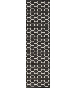 Nourison Twist Reversible 2ft. 2in. x 8ft. Black Modern Rug