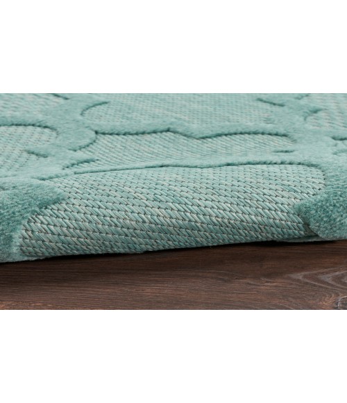 Nourison Easy Care Aqua Teal NES01 2 ft. X 6 ft. Rectangle Rug
