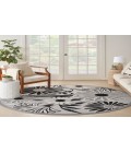 Nourison Aloha Black White ALH33 5 ft. 3 in. Round Rug