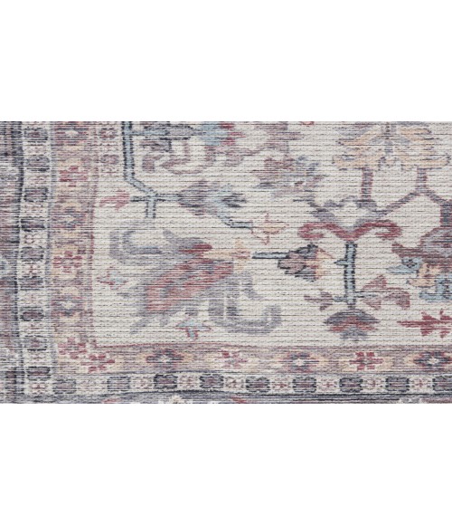 Nicole Curtis Machine Washable Series 1 Grey SR104 2 ft. 2 in. X 12 ft. Rectangle Rug