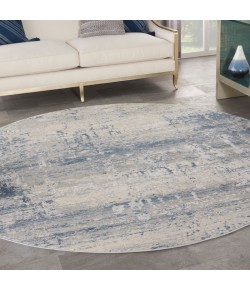 Nourison Rustic Textures - Rus10 Ivory Blue Area Rug 7 ft. 10 in. Round