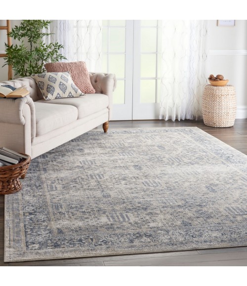 Nourison MALTA Area Rug kathy ireland Home Malta Area Rug MAI12-Ivory/Blue
