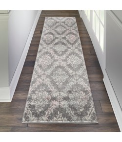 Nourison Tranquil(Traql) - Tra09 Grey Pink Area Rug 2 ft. 3 X 7 ft. 3 Rectangle