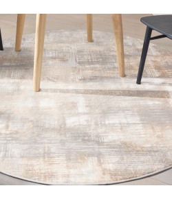 Calvin Klein Ck950 Rush - Ck951 Grey Beige Area Rug 6 ft. X Round