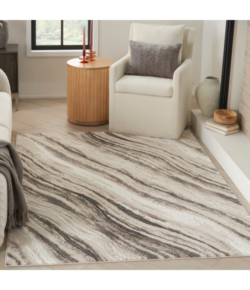 Nourison Sustainable Trends Beige Grey SUT05 6 ft. X 9 ft. Rect. Rug