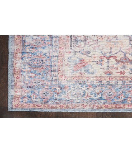 Nicole Curtis Machine Washable Series 1 Blue Multicolor SR104 3 ft. X 5 ft. Rectangle Rug