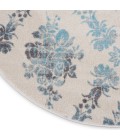 Nourison Tranquil Round Area Rug TRA09-Ivory/Turquoise