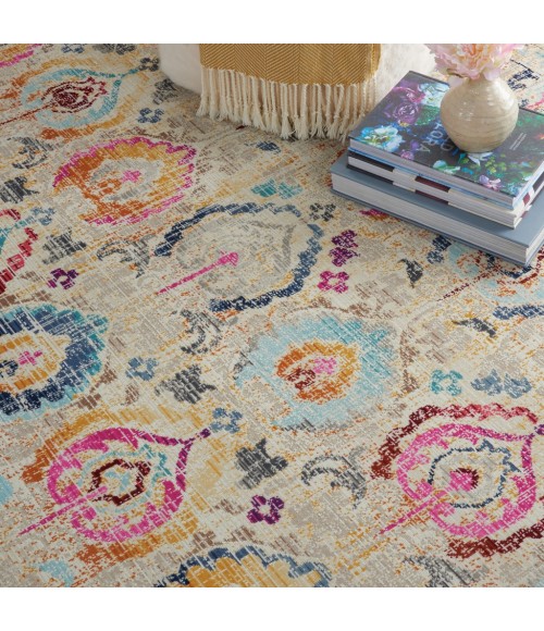 Nourison VINTAGE KASHAN Area Rug Nourison Vintage Kashan Round Area Rug VKA04-Ivory/Multicolor