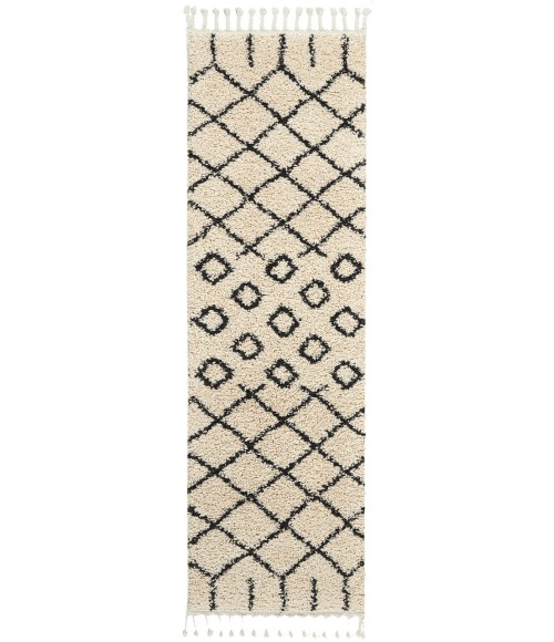 Nourison Moroccan Shag Runner Area Rug MRS01-Cream