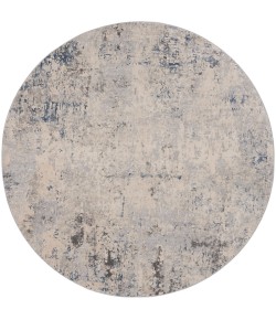 Nourison Rustic Textures - Rus07 Ivory Grey Blue Area Rug 7 ft. 10 in. Round