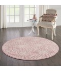 Nourison Jubilant Round Area Rug JUB06-Ivory/Pink