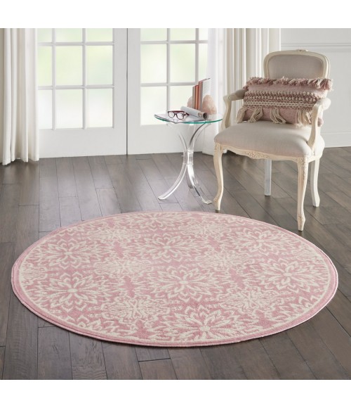 Nourison Jubilant Round Area Rug JUB06-Ivory/Pink