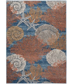 Nourison Seaside Blue Multicolor SDS04 6 ft. X 9 ft. Rect. Rug