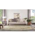 Nourison Astra Machine Washable Ivory Green ASW12 5 ft. 3 in. Round Rug