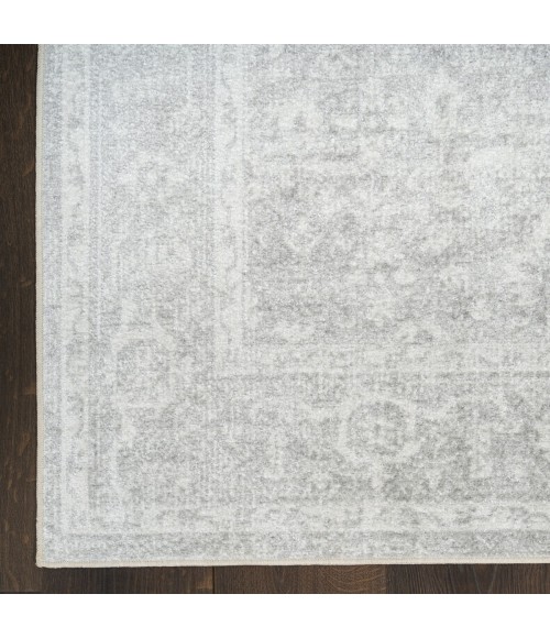 Nourison Astra Machine Washable Light Grey ASW11 4 ft. X 6 ft. Rect. Rug