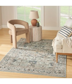 Nourison Home Washable Decor Blue Taupe WSD12 5 ft. 3 in. X 7 ft. Rectangle Rug
