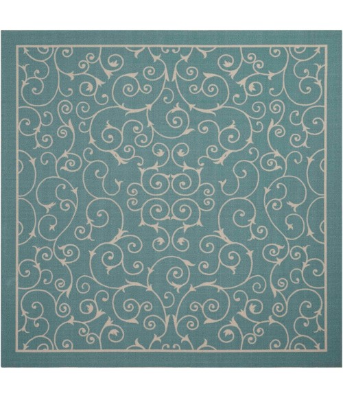 Nourison Home & Garden Square Area Rug RS019-Light Blue