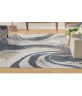 Nourison Astra Machine Washable Ivory Blue ASW15 7 ft. 10 in. X 10 ft. Rectangle Rug