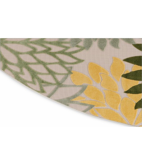 Nourison Aloha Green Multicolor ALH05 5 ft. 3 in. Round Rug