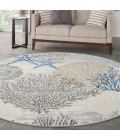 Nourison Seaside Ivory Grey Blue SDS04 5 ft. X Round Rug