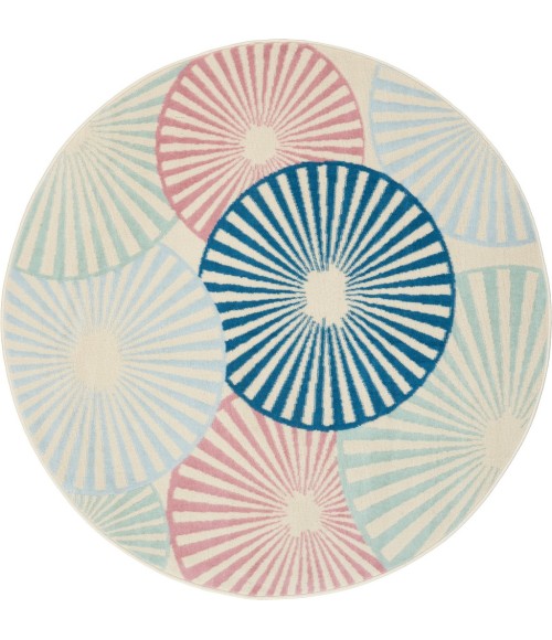 Nourison Grafix Round Area Rug GRF20-Ivory/Multi