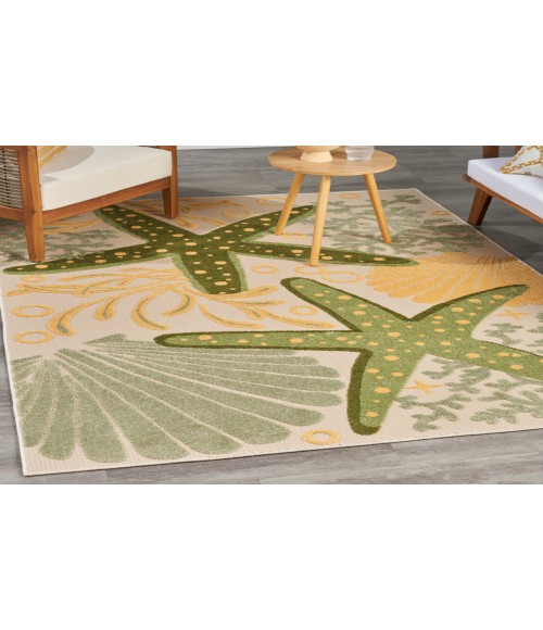Nourison Aloha Green Yellow ALH24 5 ft. 3 in. X 7 ft. 5 in. Rectangle Rug