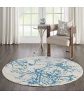 Nourison Jubilant Round Area Rug JUB12-Ivory/Blue