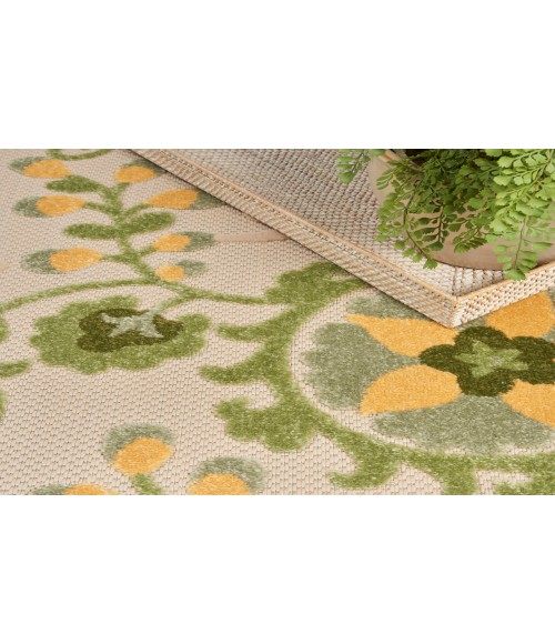 Nourison Aloha Ivory Green ALH17 7 ft. 10 in. Round Rug