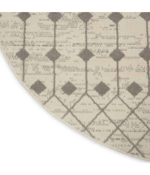 Nourison Grafix Round Area Rug GRF37-Ivory/Grey