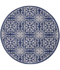 Nourison Jubilant Round Area Rug JUB06-Navy/Ivory