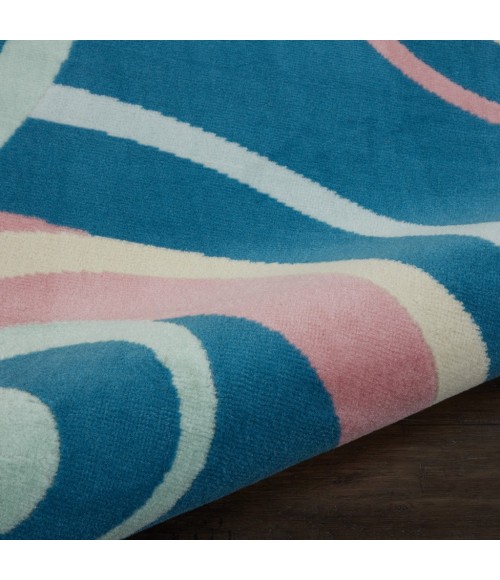 Nourison Grafix Round Area Rug GRF21-Blue Multi Colored