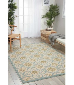 Nourison Caribbean - Crb02 Ivory Blue Area Rug 9 ft. 3 in. X 12 ft. 9 in. Rectangle