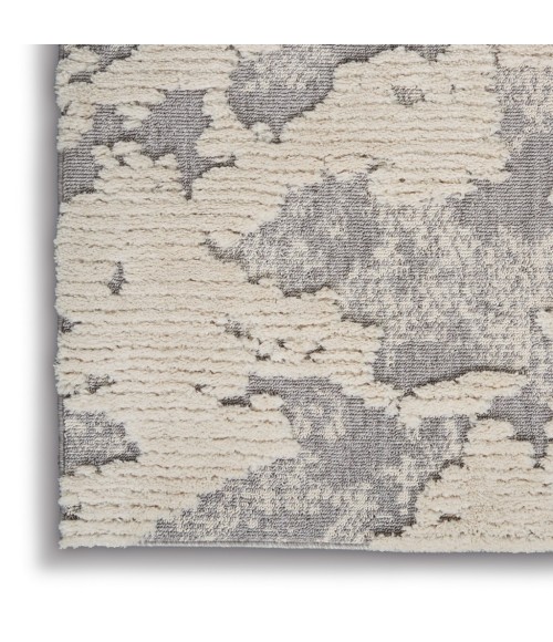 Nourison Textured Contemporary Runner Area Rug TEC01-Ivory/Grey