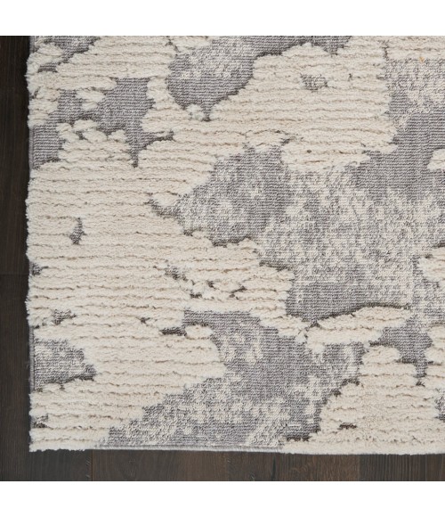 Nourison Textured Contemporary Runner Area Rug TEC01-Ivory/Grey