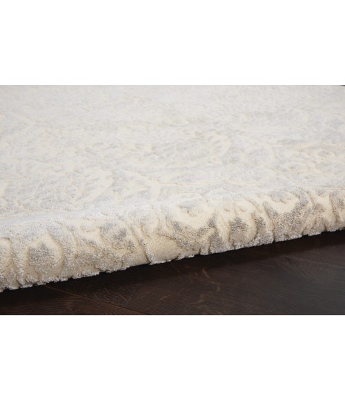 Nourison SAHARA Area Rug kathy ireland Home Sahara Area Rug KI390-Ivory/Silver