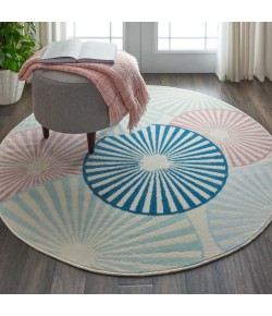 Nourison Home Grafix GRF20 Ivory/Multi 5 ft. 3 in. Round Area Rug