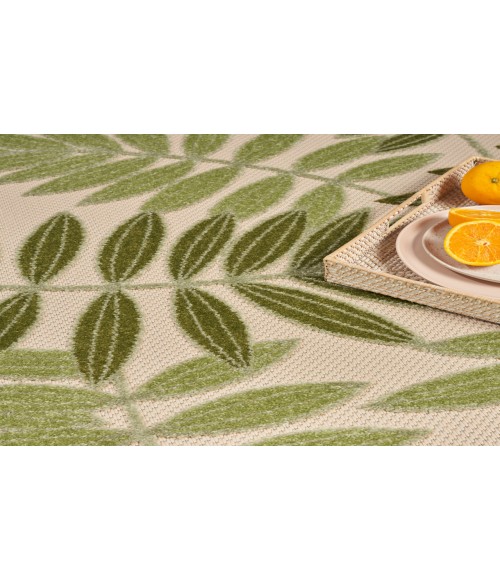 Nourison Aloha Ivory Green ALH18 5 ft. 3 in. X 7 ft. 5 in. Rectangle Rug