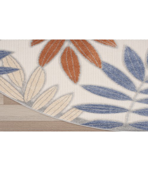 Nourison Aloha Blue Mocha ALH18 7’10” Round Rug