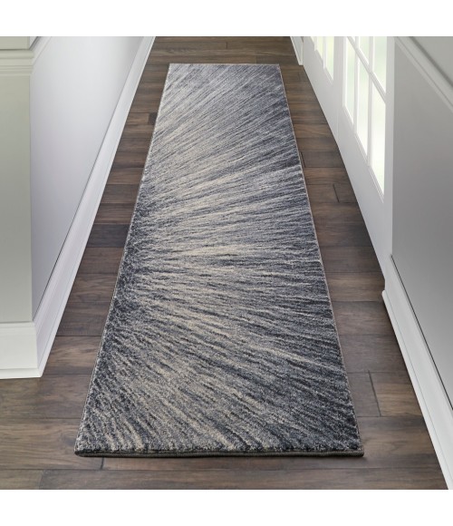 kathy ireland Home Moroccan Celebration Runner Area Rug KI389-Blue/Grey