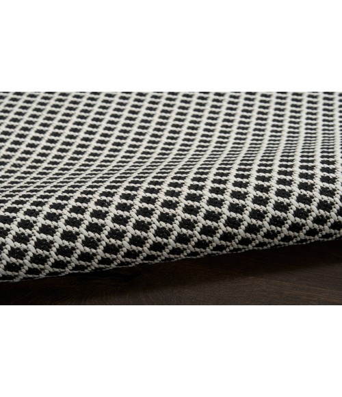 Nourison Courtyard Black White COU01 5 ft. X 7 ft. Rectangle Rug